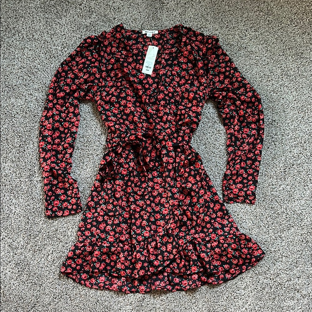 Miami Black and Red Floral Dress